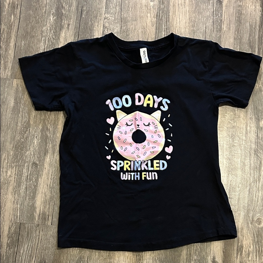 100 days of school donut kitty shirt youth large